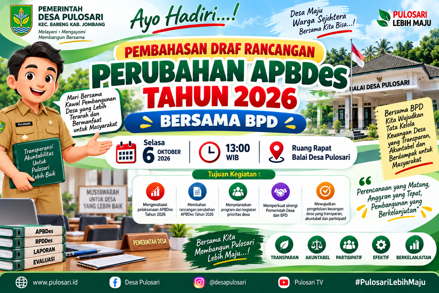 Pembahasan Draf Rancangan Perubahan APBDes Tahun 2026 Bersama BPD