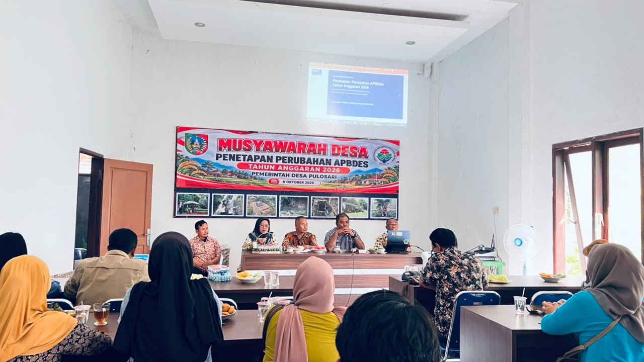 Perubahan APBDes Tahun Anggaran 2026 Desa Pulosari Dihadiri Camat Bareng